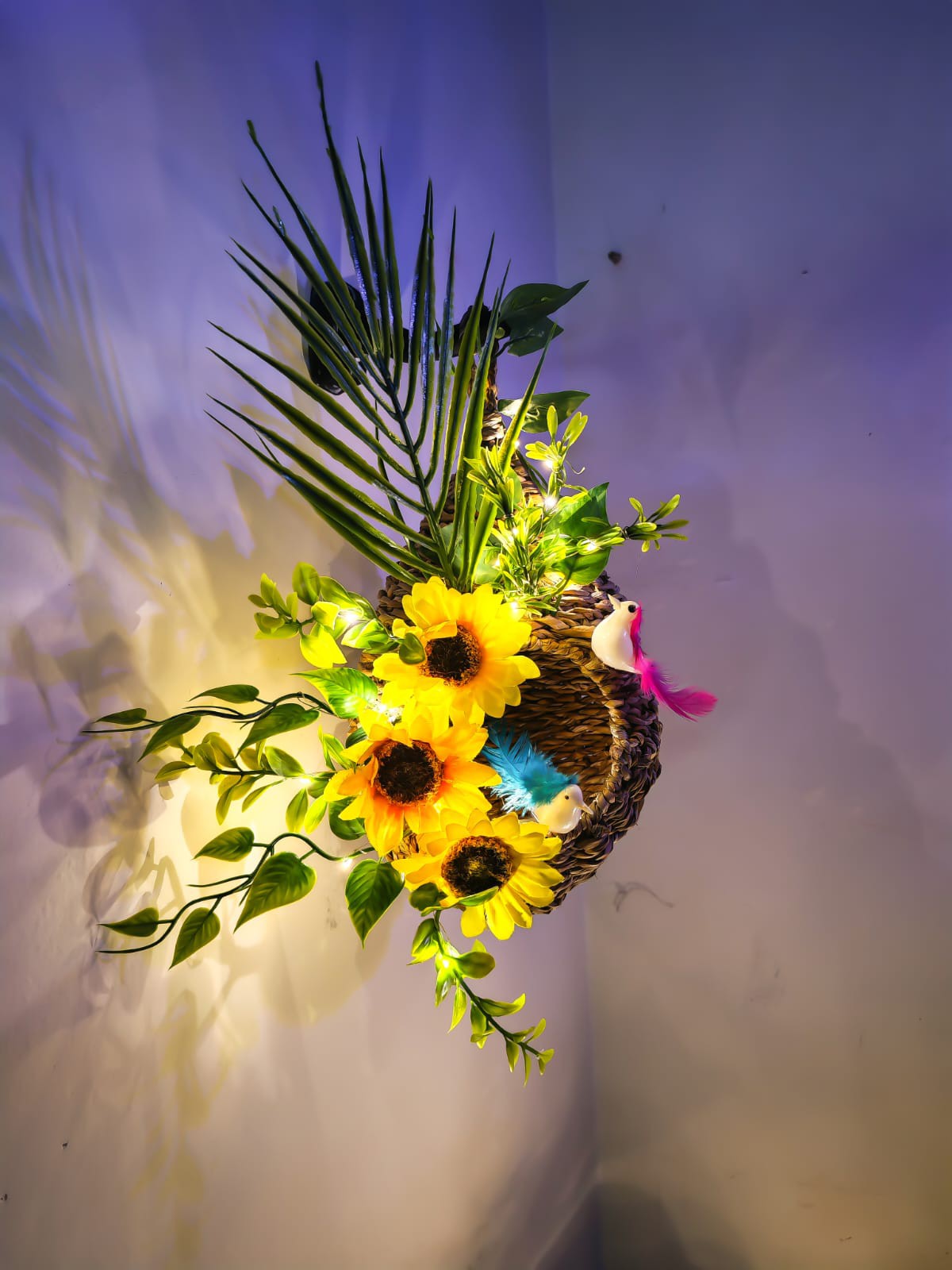 Bird Nest with Rubber Flower HBS05