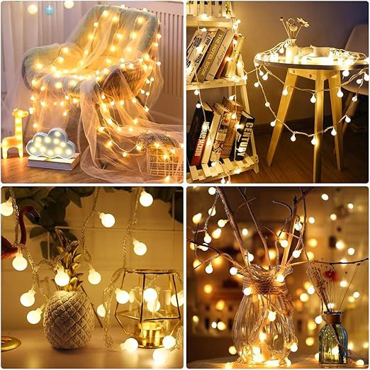 Snow Ball String Fairy Lights – Golden