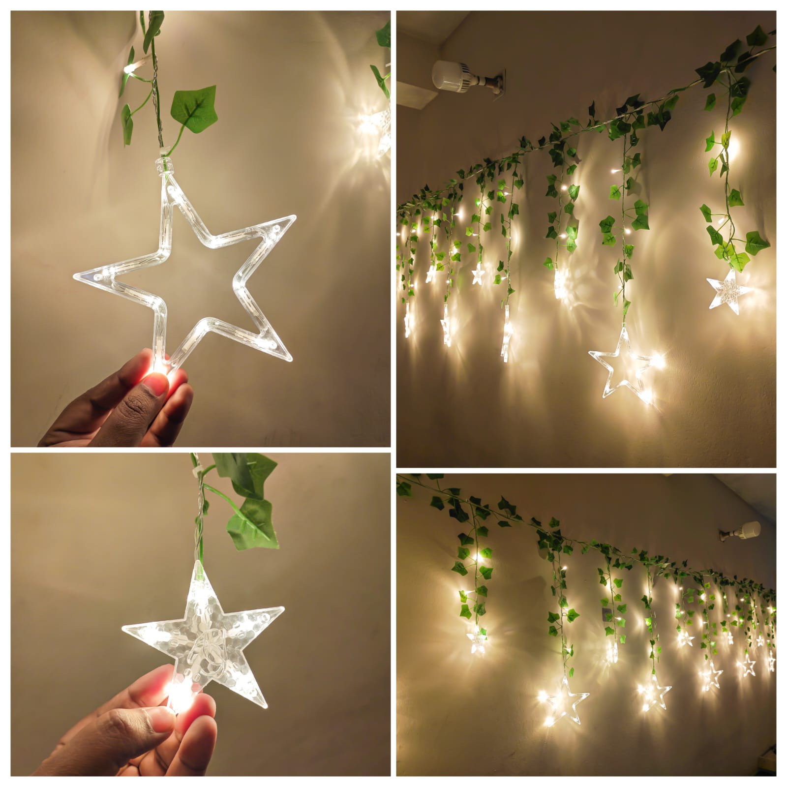 Star Leaf Window Curtain LED Light