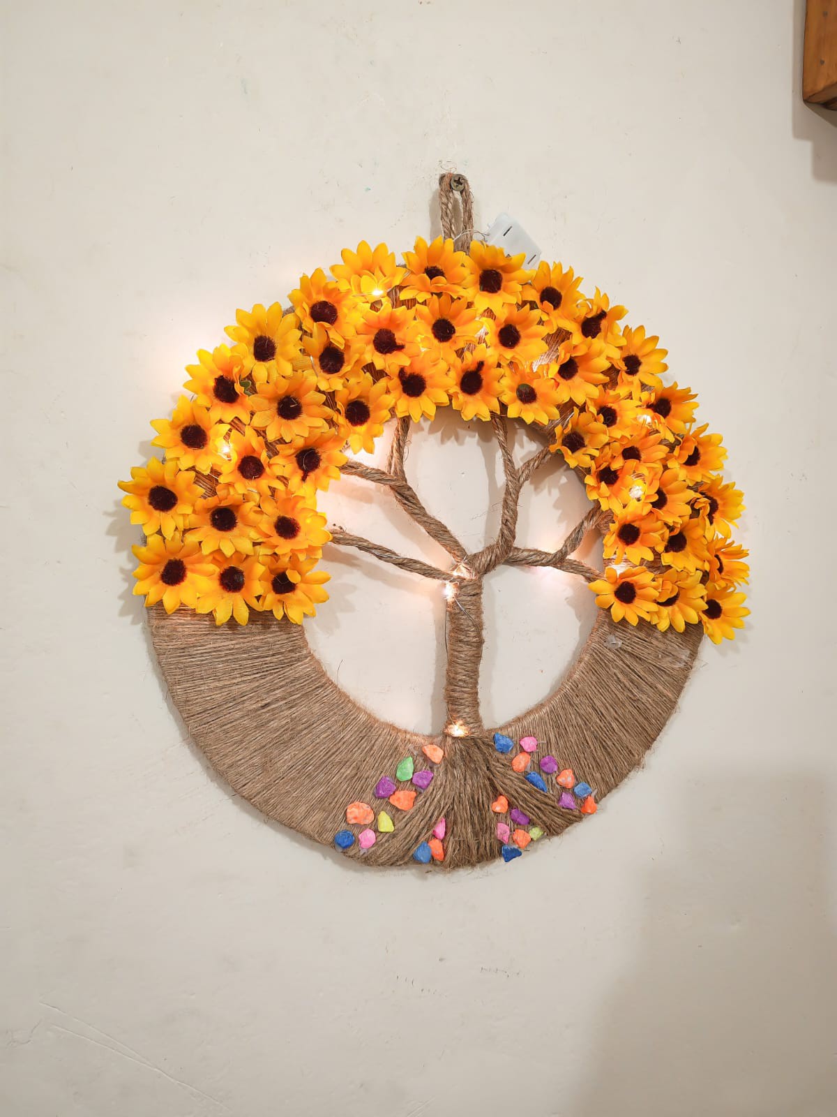 Jute Wreath with Sunflower