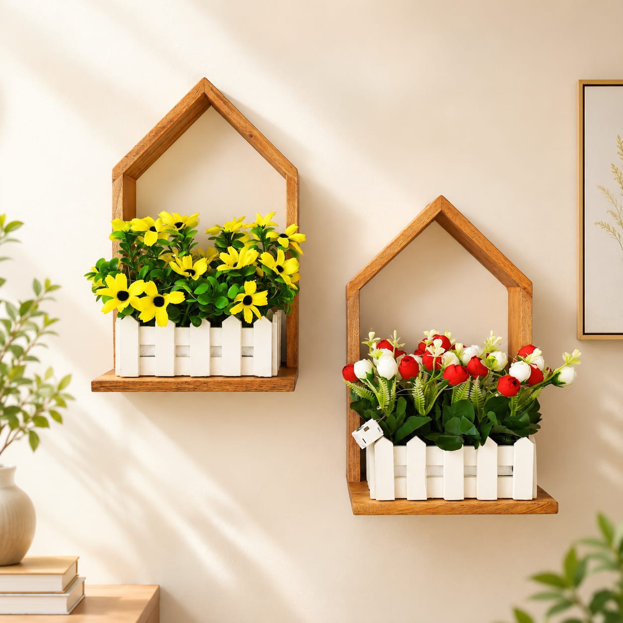 Home Wall Vase with Flower