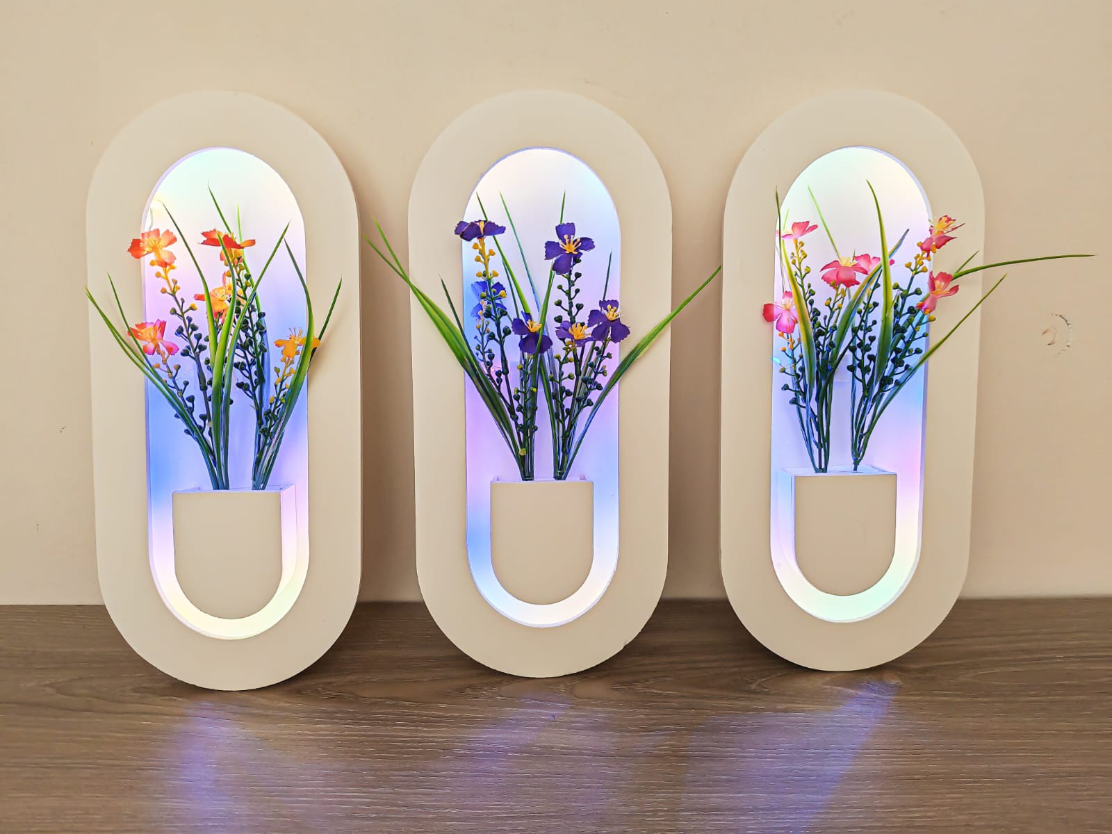 Capsule Glow Vase Gash Flower 3pcs Combo Multi