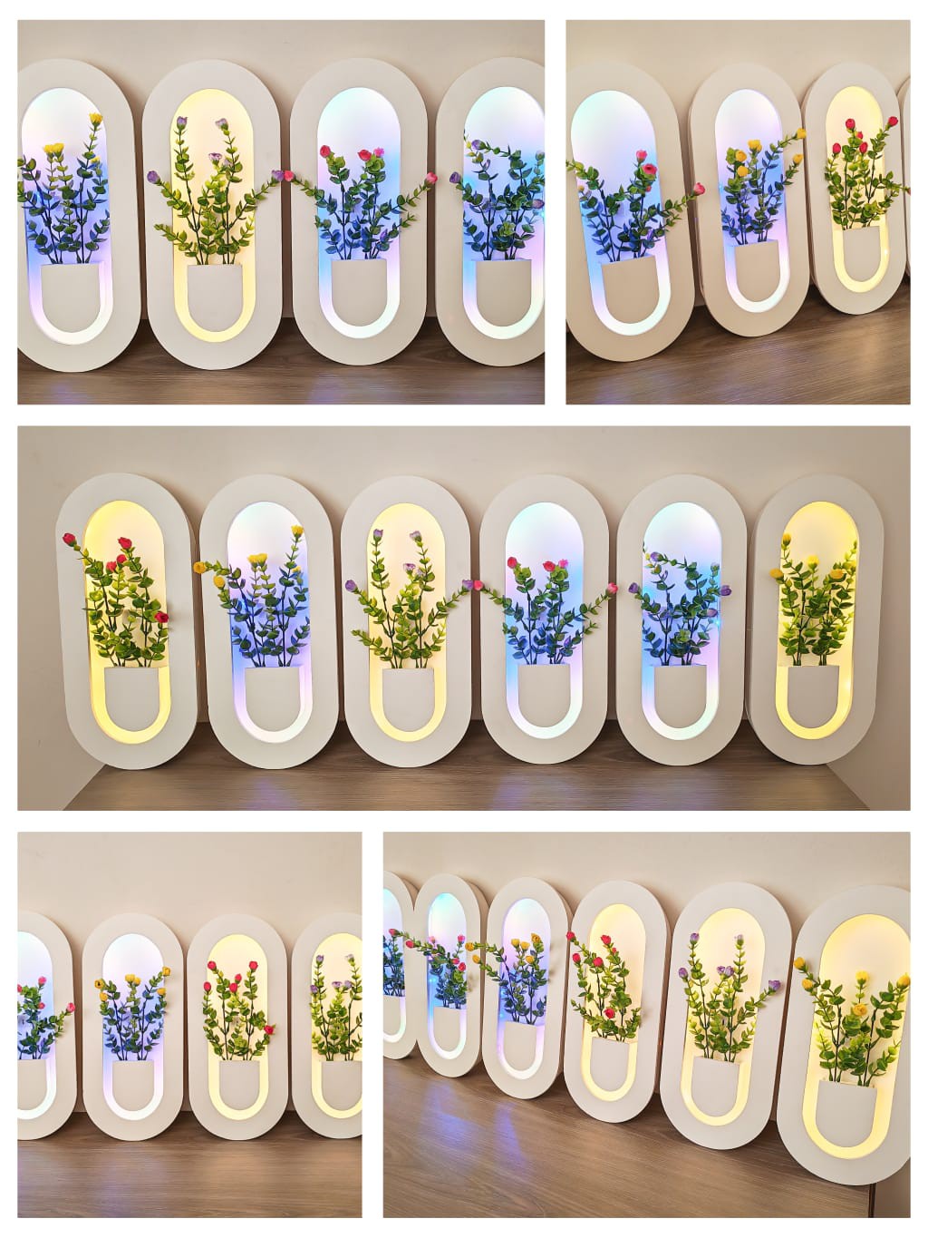 Capsule Glow Vase Tulip Flower 6pcs Combo